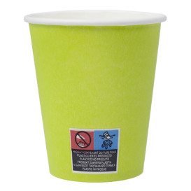 Bicchiere di Carta Senza Plastica 9 Oz/250ml "Colorati" Verde Ø8cm (20 Pezzi)