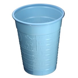 Bicchiere di Plastica PS Azzurro 200ml Ø7cm (50 Pezzi)