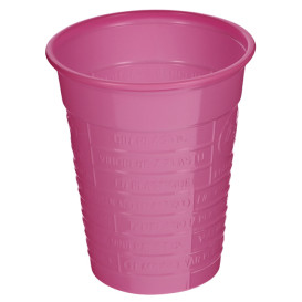 Bicchiere di Plastica PS Fucsia 200ml Ø7cm (50 Pezzi)