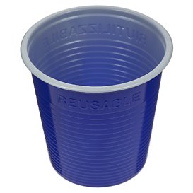 Bicchiere Economico Riutilizzabile PS Bicolore Blu 230ml (30 Pezzi)