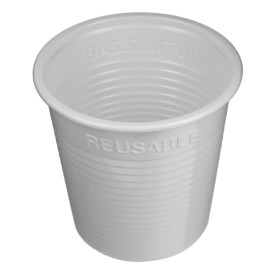 Bicchiere Economico Riutilizzabile PS Bicolore Bianco 230ml (30 Pezzi)