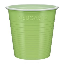Bicchiere Economico Riutilizzabile PS Verde lime bicolore 160ml (450 Pezzi)