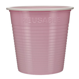 Bicchiere Economico Riutilizzabile PS Bicolore Rosa 230ml (30 Pezzi)