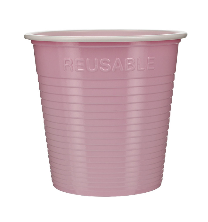 Bicchiere Economico Riutilizzabile PS Bicolore Rosa 230ml (30 Pezzi)