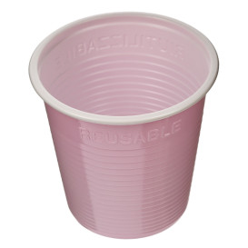 Bicchiere Economico Riutilizzabile PS Bicolore Rosa 230ml (30 Pezzi)