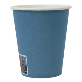 Bicchiere di Carta Senza Plastica 9 Oz/250ml "Colorati" Blu Ø8,0cm (300 Pezzi)