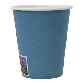 Bicchiere di Carta Senza Plastica 9 Oz/250ml "Colorati" Blu Ø8,0cm (20 Pezzi)