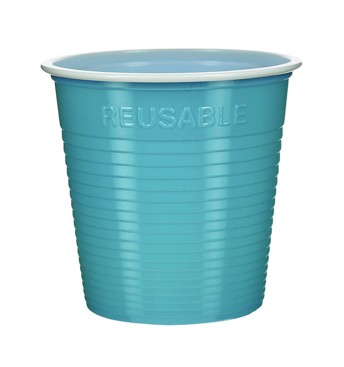 Bicchiere Economico Riutilizzabile PS Turchese bicolore 230ml (30 Pezzi) Bicchiere Economico Riutilizzabile PS Turchese bicolore 230ml (30 Pezzi)