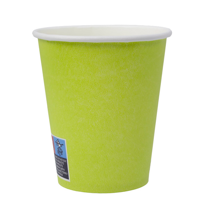 Bicchiere di Carta Senza Plastica 9 Oz/250ml Colorati Blu Ø8,0cm