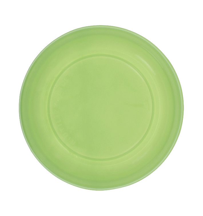 Piatto Piano Riutilizzabile Economico PS Verde Acido Ø17cm (25 Pezzi) Piatto Piano Riutilizzabile Economico PS Verde Acido Ø17cm (25 Pezzi)