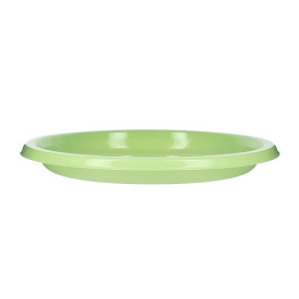 Piatto Piano Riutilizzabile Economico PS Verde Acido Ø17cm (25 Pezzi)