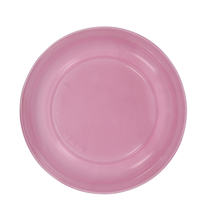 Piatto Piano Riutilizzabile Economico PS Rosa Ø22cm (25 Pezzi) Piatto Piano Riutilizzabile Economico PS Rosa Ø22cm (25 Pezzi)