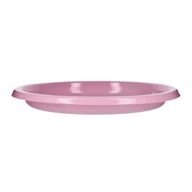 Piatto Piano Riutilizzabile Economico PS Rosa Ø22cm (25 Pezzi)