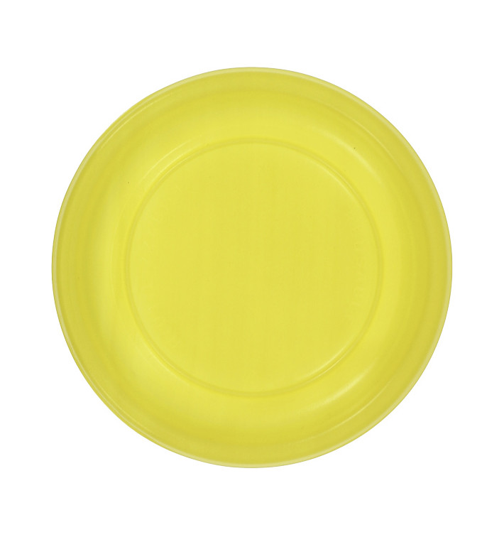 Piatto Piano Riutilizzabile Economico PS Giallo Ø17cm (300 Pezzi) Piatto Piano Riutilizzabile Economico PS Giallo Ø17cm (300 Pezzi)
