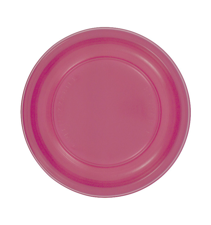 Piatto Piano Riutilizzabile Economico PS Fucsia Ø22cm (200 Pezzi) Piatto Piano Riutilizzabile Economico PS Fucsia Ø22cm (200 Pezzi)