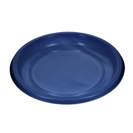 Piatto Piano Riutilizzabile Economico PS Blu scuro Ø17cm (25 Pezzi)