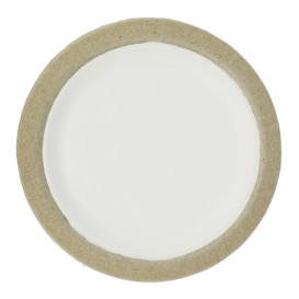 Piatto Biodegradabile in Bagassa Bianco Ø17,5cm (10 Pezzi)