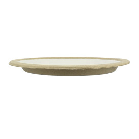 Piatto Biodegradabile in Bagassa Bianco Ø17,5cm (10 Pezzi)