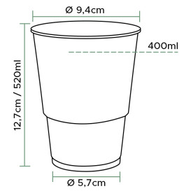 Bicchiere di Plastica PP Transparente 520ml Ø8,3cm (50 Pezzi)