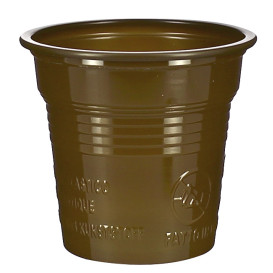 Bicchiere di Plastica PS Marrone 80ml Ø5,7cm (2400 Pezzi)