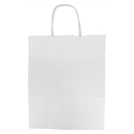 Buste Shopper in Carta Bianca 100g/m² 25+11x31cm (25 Pezzi)