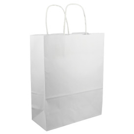 Buste Shopper in Carta Bianca 100g/m² 25+11x31cm (200 Pezzi)