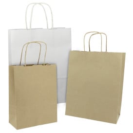 Buste Shopper in Carta 100g/m² 18+8x24cm (450 Pezzi)