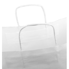 Buste Shopper in Carta Bianca 100g/m² 44+15x46cm (25 Pezzi)