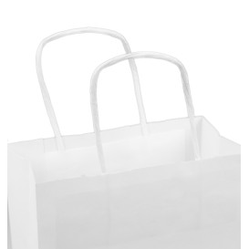 Buste Shopper in Carta Bianca 100g/m² 18+8x24cm (25 Pezzi)