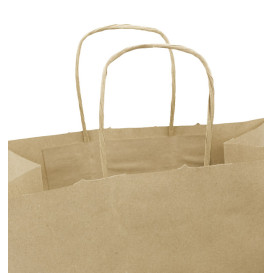 Buste Shopper in Carta Marrone 100g/m² 25+13x33cm (250 Pezzi)