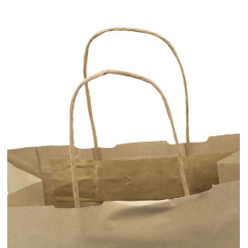 Buste Shopper in Carta Marrone 100g/m² 27+14x26cm (250 Pezzi)