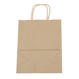 Buste Shopper in Carta Marrone 100g/m² 22+11x27cm (250 Pezzi)