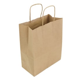 Buste Shopper in Carta Marrone 100g/m² 22+11x27cm (25 Pezzi)