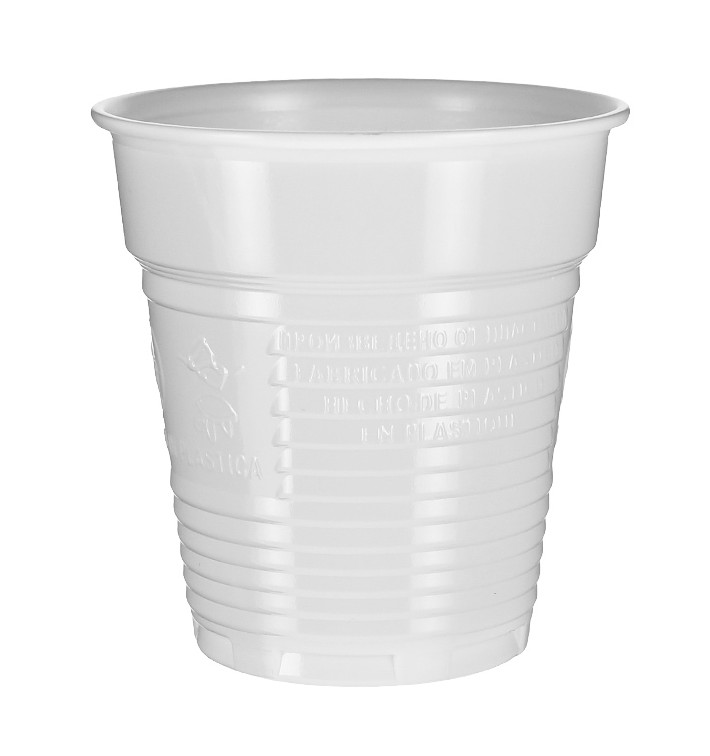 Bicchiere di Plastica PS Bianco 166ml Ø7,0cm (100 Pezzi)