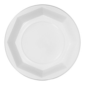 Piatto Fondo Riutilizzabile Economico PS Bianco Ø22cm (25 Pezzi)
