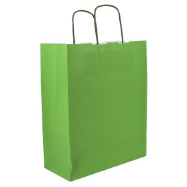 Buste Shopper in Carta Verde 100g/m² 25+11x31cm (200 Pezzi)