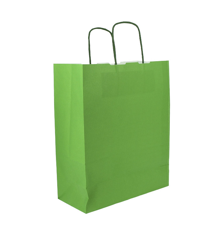 Buste Shopper in Carta Verde 100g/m² 25+11x31cm (25 Pezzi) Buste Shopper in Carta Verde 100g/m² 25+11x31cm (25 Pezzi)