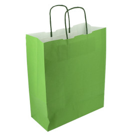 Buste Shopper in Carta Verde 100g/m² 25+11x31cm (25 Pezzi)