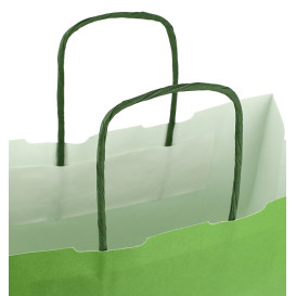 Buste Shopper in Carta Verde 100g/m² 25+11x31cm (25 Pezzi)