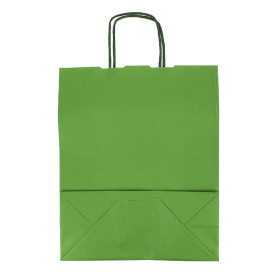 Buste Shopper in Carta Verde 100g/m² 25+11x31cm (25 Pezzi)
