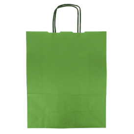 Buste Shopper in Carta Verde 100g/m² 25+11x31cm (25 Pezzi)