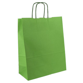 Buste Shopper in Carta Verde 100g/m² 25+11x31cm (25 Pezzi)