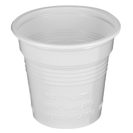 Bicchiere di Plastica PS Bianco 80ml Ø5,7cm (100 Pezzi)