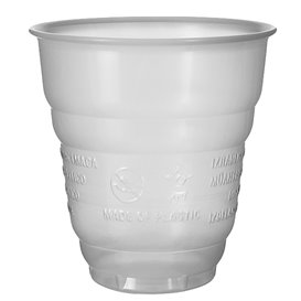 Bicchiere Plastica PS Vending Design bianco satinato 166ml Ø7cm (3.000 Pezzi)
