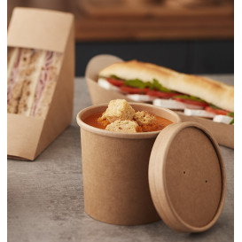 Contenitore di cartone Kraft da 12Oz/350ml Ø9cm (25 pezzi)