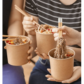 Contenitore di cartone Kraft da 16Oz/450ml Ø10cm (25 pezzi)