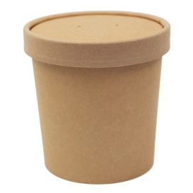 Coperchio in cartone Kraft per contenitore di cartone da Ø10cm (25 pezzi)