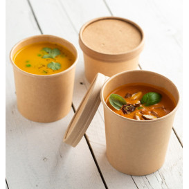 Contenitore di cartone Kraft da 16Oz/450ml Ø10cm (25 pezzi)