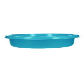 Piatto Piano Riutilizzabile Economico PS Turchese Ø20,5cm (25 Pezzi)
