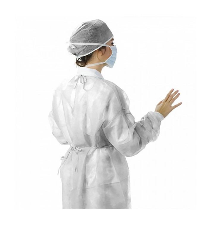 Camice di Protezione TNT PP Chiusura Con Lacci Bianco XL (100 Pezzi) Camice di Protezione TNT PP Chiusura Con Lacci Bianco XL (100 Pezzi)
